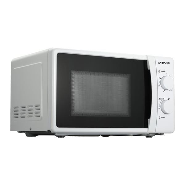 Muvip Microondas - Capacidad 20L - Potencia 700W - 6 Niveles de Potencia - Temporizador 30min - Descongelacion - Color Blanco