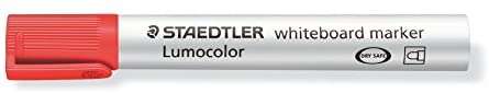 Staedtler Lumocolor 351 Rotulador para Pizarra - Punta Redonda - Trazo 2mm - Capuchon con Clip - Color Rojo · Pack de 10 uds.