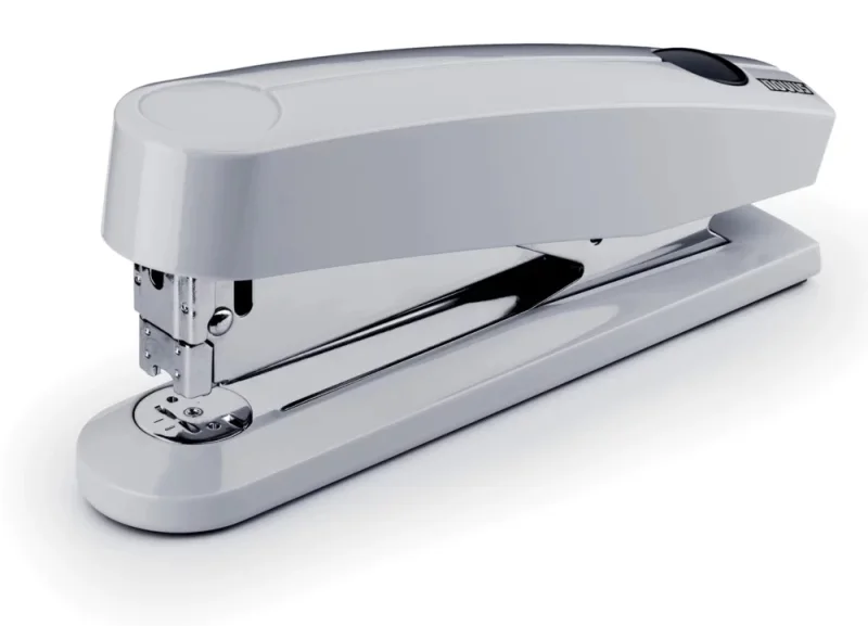 Novus B 7A Grapadora Automatica de Sobremesa + Caja de 200 Grapas 24/6 - Funcion Automatica para Grapar sin Esfuerzo hasta 8 Hojas - Grapa hasta 30 Hojas - Grapado Cerrado, Abierto y Clavado - Color Gris