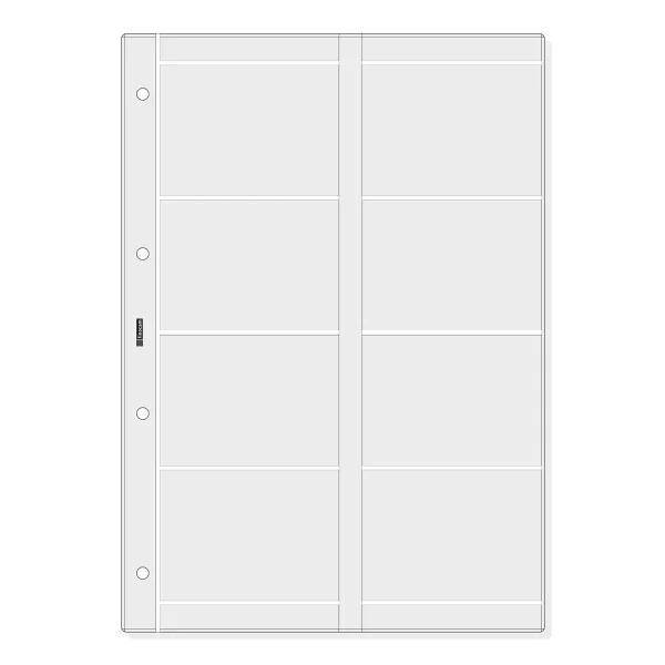 Finocam R4066 Pack de 6 Fundas Portatarjetas para Agendas Open - Formato A4 - 210x2x297mm - PVC - Color Gris Claro
