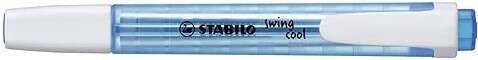 Stabilo Swing Cool Marcador Fluorescente - Cuerpo Plano - Punta Biselada - Trazo entre 1 y 4mm - Tinta con Base de Agua - Antisecado - Color Azul · Pack de 10 uds.
