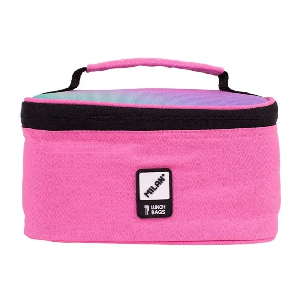 Milan Sunset Bolsa Isotermica Porta Alimentos 1,5L - Incluye 1 Recipiente para Alimentos - Interior Aislante Termico - Apertura Total - Color Rosa