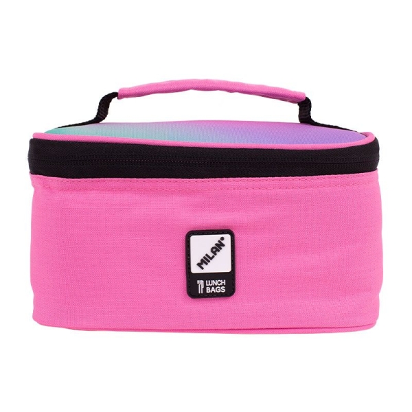 Milan Sunset Bolsa Isotermica Porta Alimentos 1,5L - Incluye 1 Recipiente para Alimentos - Interior Aislante Termico - Apertura Total - Color Rosa