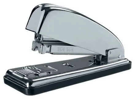Petrus 230C Grapadora Metalica Retro - Hasta 30 Hojas - Grapado Cerrado, Abierto y Clavado - Color Cromado