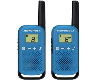 Motorola T42 Pack 2 Walkie Talkies - 16 Canales PMR446 - Alcance hasta 4Km - Autonomia hasta 18h - Color Azul