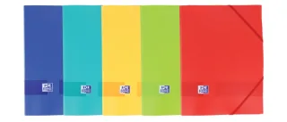 Oxford Live & Go A4+ Carpeta de Gomas - Tapa Plastico Opaco - 3 Solapas - Lomo 30mm - Colores Surtidos · Pack de 10 uds.