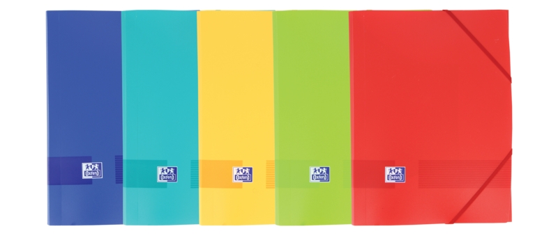 Oxford Live & Go A4+ Carpeta de Gomas - Tapa Plastico Opaco - 3 Solapas - Lomo 30mm - Colores Surtidos · Pack de 10 uds.