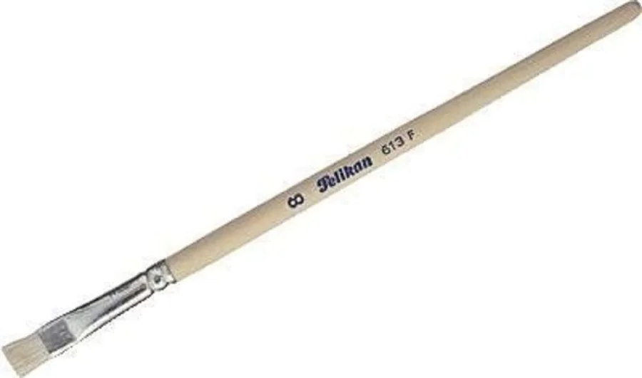 Pelikan Pincel Serie 613F N. 8 - Pelo Natural - para Colores Pastosos - Oleo, Acrilico y Tempera · Pack de 12 uds.