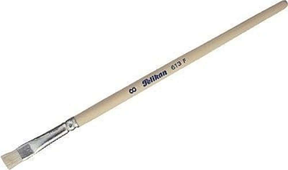 Pelikan Pincel Serie 613F N. 8 - Pelo Natural - para Colores Pastosos - Oleo, Acrilico y Tempera · Pack de 12 uds.