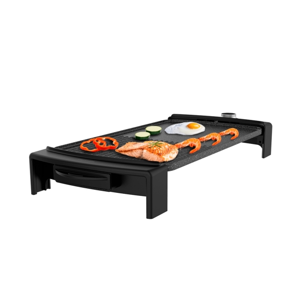 Cecotec Tasty and Grill 2500 RockWater MixGrill Plancha Electrica - 2150W - Antiadherente - Superficie Mixta - Termostato - Apto Lavavajillas - Bandeja Recogegrasas - Asas de Tacto Frio - Co