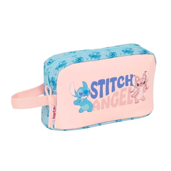 Safta Stitch Ohana Portadesayunos Termico de 1.7L - Interior Forrado en Aluminio - 215x65x120mm - Color Rosa Pastel