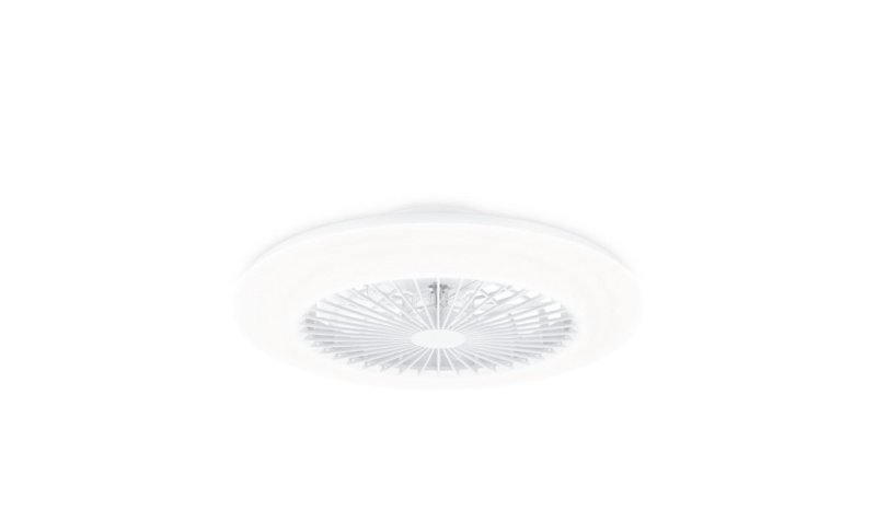 Philips Amigo Flat Fan Ceiling IR RD Ventilador de Techo con Luz LED Hasta 6500K - Aspas Integradas - 25W Ventilador + 60W Luz - Sparkle - Mando a Distancia - Color Blanco
