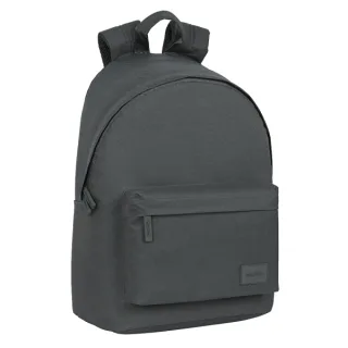 Safta Basic Mochila para Portatil hasta 14.1" - Bolsillo para Tablet - Tirador Doble - Hombreras Ergonomicas - Espalda Acolchada - Asa de Mano Forrada - 20L - 310x160x410mm - Color Gris