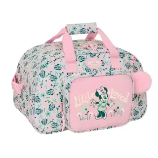 Safta Minnie Mouse Minty Bolsa de Deporte - Bolsillo Frontal - Bandolera Ajustable - Asa Forrada - Doble Cremallera - Base con Tacos - Fondo Extraible - 22L - 400x230x240mm - Color Rosa Past