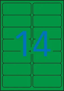 Apli Etiquetas Verdes Permanentes 99.1 x 38.1mm 20 Hojas