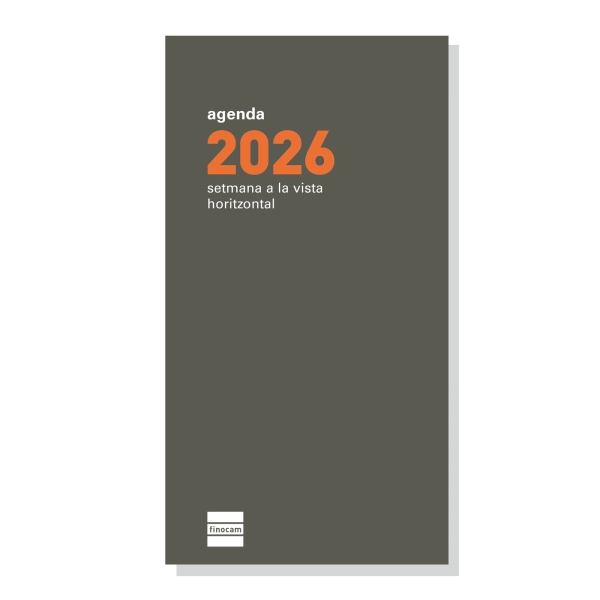 Finocam P499C Recambio para Agenda Plana en Catalan - Anual 2026 - Formato Pl4 - 81x5x150mm - Semana Vista Horizontal - Color Blanco