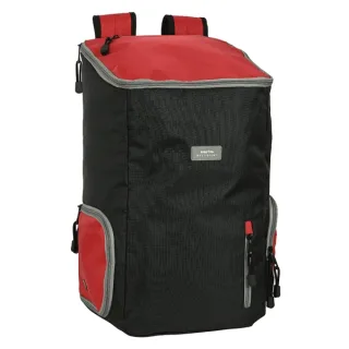Safta Mochila Multideporte - Compartimento para Portatil hasta 13.3" - Bolsillos Internos de Red - Bolsillo Lateral Impermeable - Tiradores Dobles - 30.8L - 280x220x500mm - Color Negro y Roj