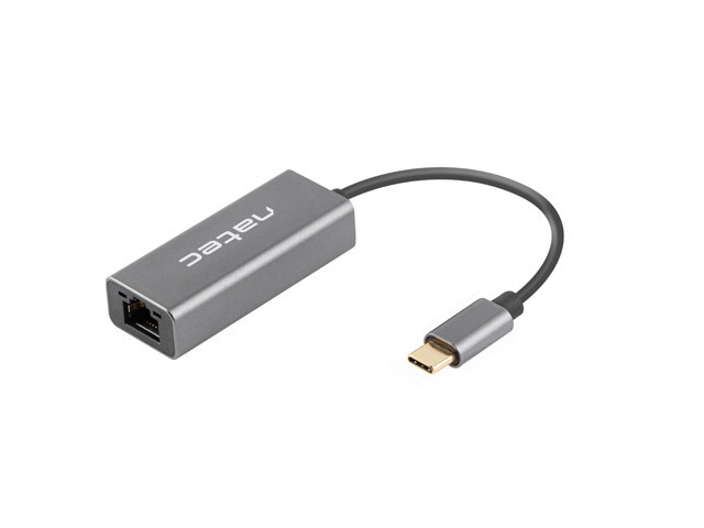 Natec Cricket Adaptador de Red Ethernet USB-C 3.1 a RJ45 1GB - Transferencia de Datos Rapida y Fiable - Color Gris