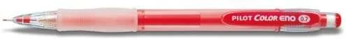 Pilot Portaminas Color Eno H-197 - Trazo 0.7mm - Grip de Goma - Goma de Borrar - Mina Color Rojo