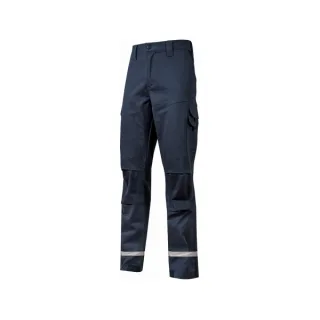 Upower Monaco Pantalones de Trabajo - Talla 2XL - Durabilidad y Comodidad, Tejido Elastico, Multiples Bolsillos, Proteccion Lumbar, Costuras Reforzadas, Detalles Reflectantes - Color Azul Os
