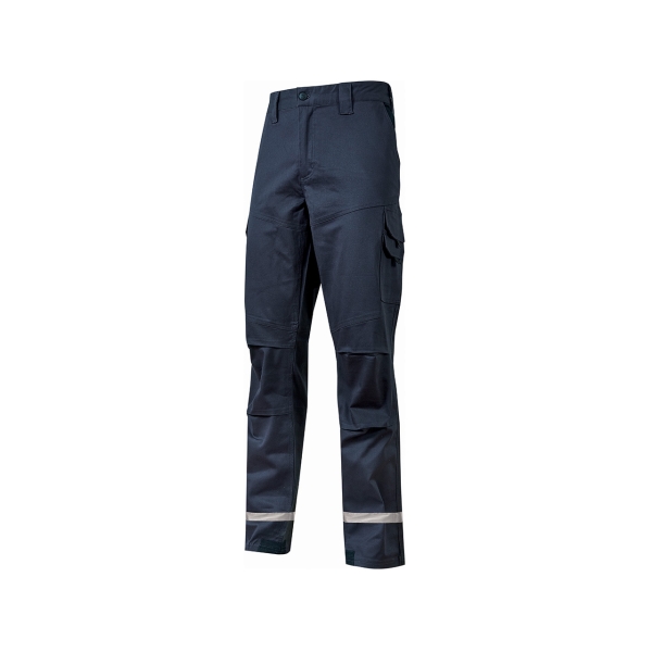 Upower Monaco Pantalones de Trabajo - Talla 2XL - Durabilidad y Comodidad, Tejido Elastico, Multiples Bolsillos, Proteccion Lumbar, Costuras Reforzadas, Detalles Reflectantes - Color Azul Os