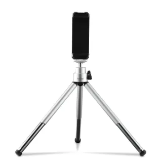 Hama Fancy 2En1 Tripode Mini para Smartphone y Camara - Peso Max 300g - Altura Ajustable hasta 16cm - Plastico - Cabezal de Bola 3D - Color Plata