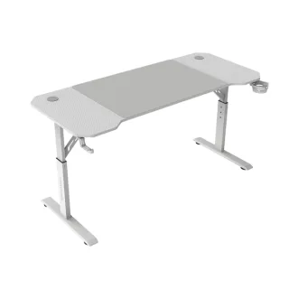Mars Gaming MGD-ERGO140 Mesa Gaming - Altura Ajustable con 3 Posiciones - Soportes Auriculares y Bebidas - Alfombrilla XXL - Estructura Acero - 140x60x1.5cm - Acabado en Fibra de Carbono - C