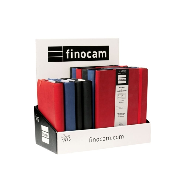 Finocam Duoband Expositor con 10 Agendas Surtidas en Catalan - Anual 2026 - Formato Surtidos - Color Surtidos