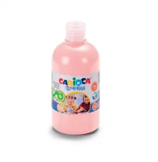 Carioca Botella de Tempera 500ml - Colores Superlavables - Faciles de Mezclar - Aplicable en Materiales Porosos - Alta Opacidad - Color Rosa Claro