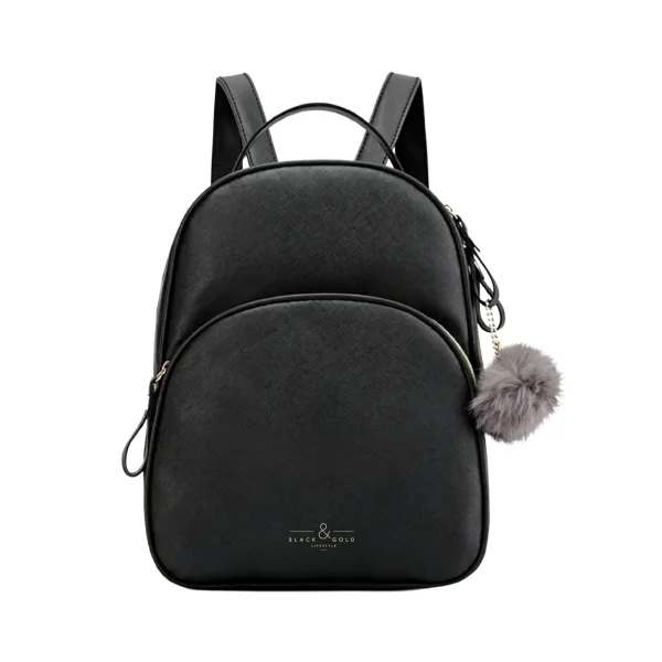 Dohe Black & Gold Mini Mochila - Fabricada en Polipiel - Medidas 26 x 31cm - Color Negro