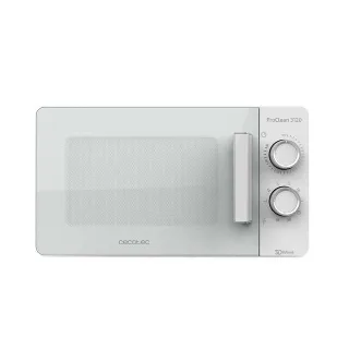 Cecotec ProClean 3120 Microondas con Grill 20L 700W - Revestimiento Ready2Clean - Tecnologia 3DWave - Diseño Puerta FullWhite - 6 Niveles de Potencia