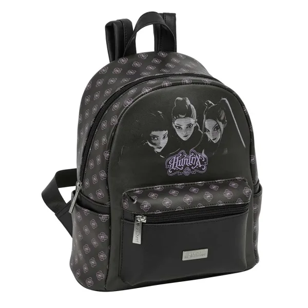 Safta K-Pop Demon Hunters Song Mini Mochila - Bolsillo Frontal y Lateral - Cremallera - Hombreras Ajustables - Asa Superior - Compacta y Ligera - 24x28x12cm - Color Negro