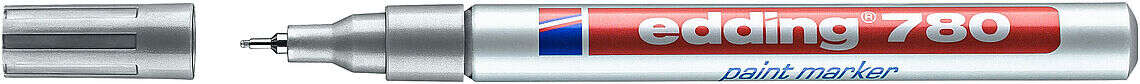 Edding 780 Rotulador Permanente de Tinta Opaca - Punta Redonda - Trazo 0.8mm - Puntas de Recambio Disponibles - Secado Rapido - Color Plata · Pack de 10 uds.