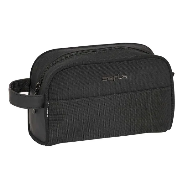 Safta Business Neceser de 3.6L - Cremallera - Asa Lateral - Adapatable a Carro - Interior Forrado - 240x100x150mm - Color Negro