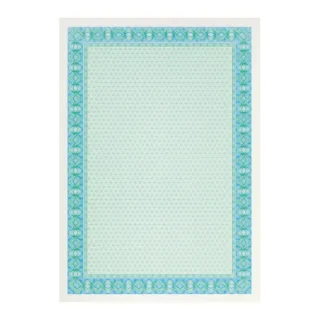 Apli Pack de 10 Hojas de Papel Certificado - Diseño Helico en el Marco - 115gr - Compatible con Impresoras Inkjet, Laser y Fotocopiadoras - Color Azul Turquesa