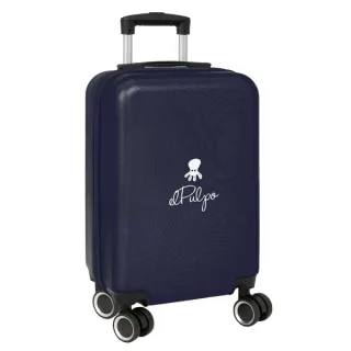 Safta el Pulpo Maleta Trolley de Cabina 20” - Cierre con Candado - Organizacion con Panel - Cintas con Cierre PVC - Mango Extensible Ajustable - 40.1L - 345x200x550mm - Color Azul Marino