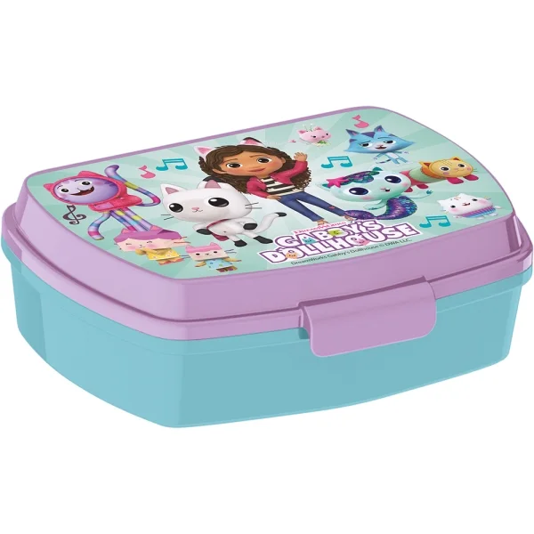 Safta Gabby's Dollhouse Party Sandwichera - PVC sin BPA - Cierre Hermetico a Presion - Rectangular - Color Azul