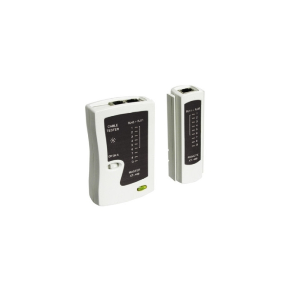 WP Testeador de Red RJ11 / RJ12 / RJ45 / BNC - Color Blanco