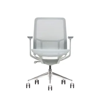 Cromad Gama Sense Elegance Silla de Oficina - Piston de Gas de Grado 4 - Respaldo Ergonomico - Malla Elastica 3D Transpirable - Reposabrazos Ajustables - Color Gris
