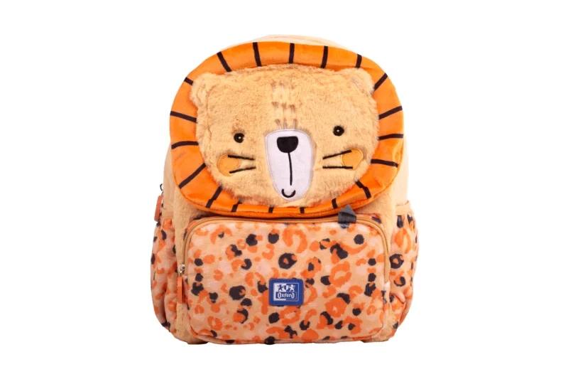 Oxford Kids Mochila Infantil 8.5L Tacto Suave Peluche Surtido Leo Leon - Diseño Adorable de Leon - Tacto Suave y Comodo - Capacidad de 8.5L - Ideal para Niños
