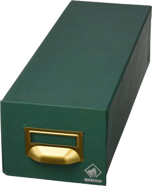 Mariola Fichero Carton Forrado en Geltex Nº3 para 1000 Fichas - Medidas 180x125x350mm - Resistente y Duradero - Color Verde