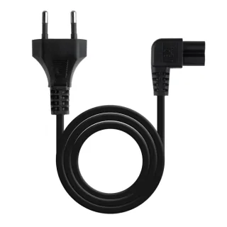 Nanocable Cable de Alimentacion - Longitud 3m - Acodado 90 Grados - Clavija CEE7/16 - Conector C7 - Macho a Hembra - Color Negro