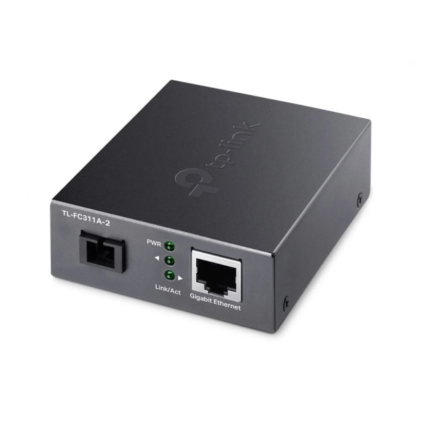 TP-Link Omada FC311A-2 Convertidor de Fibra a RJ45 - Fibra hasta 2km - Velocidad hasta 1Gbps - Auto Negociacion - Tecnologia WDM - Color Gris Oscuro