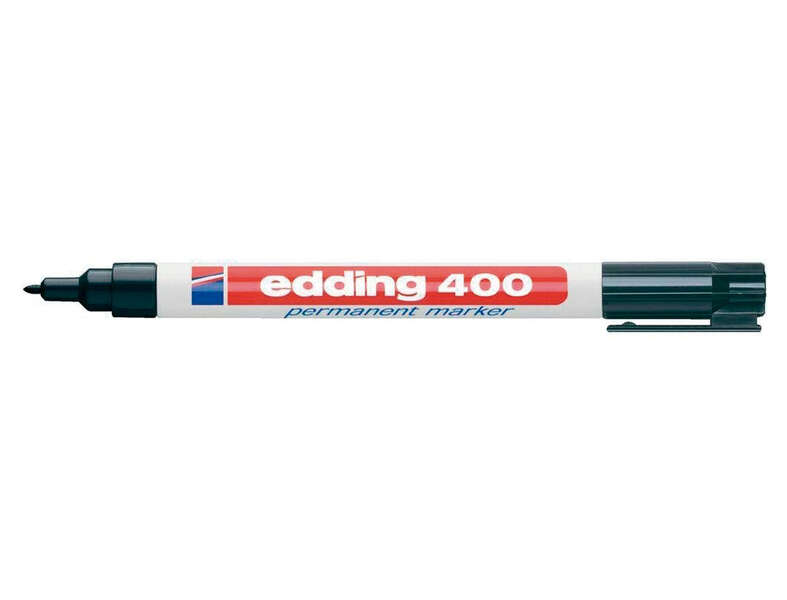 Edding 400 Rotulador Permanente - Punta Redonda - Trazo 1 mm. - Recargable - Secado Rapido - Color Negro · Pack de 10 uds.