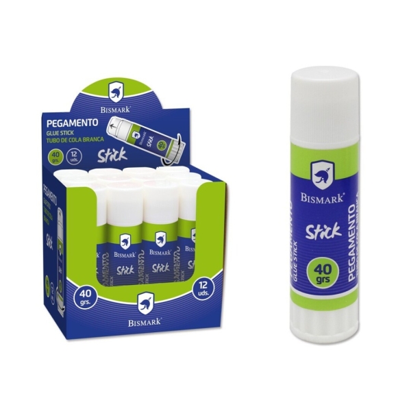 Bismark Barra de Pegamento 40gr - Multiusos - Sin Disolventes - Uso Escolar · Pack de 12 uds.