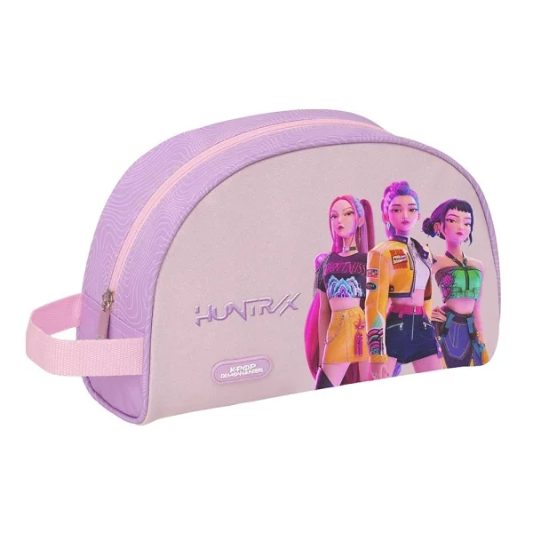 Safta K-Pop Demon Hunters Iconic Neceser - Adaptable a Carro - Asa de Mano Lateral - Bolsillo Interior con Cremallera - 28x18x10cm - Color Lavanda
