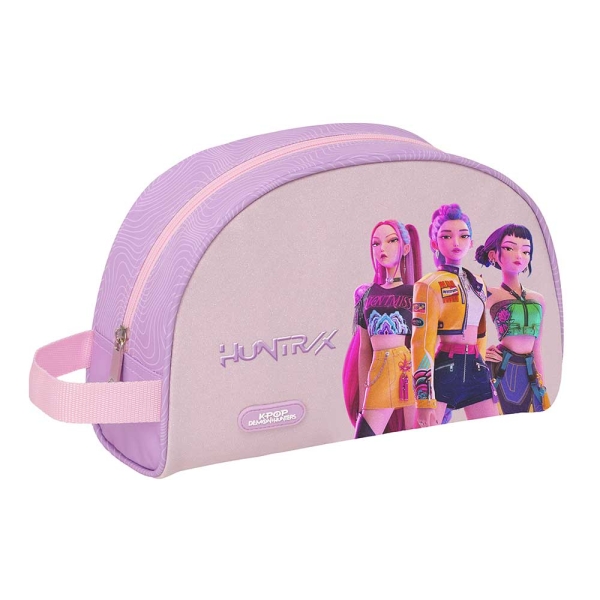 Safta K-Pop Demon Hunters Iconic Neceser - Adaptable a Carro - Asa de Mano Lateral - Bolsillo Interior con Cremallera - 28x18x10cm - Color Lavanda