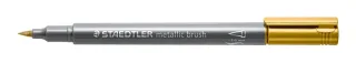 Staedtler Metallic Brush Rotulador Punta Pincel - Trazo 1 - 6mm Aprox - Tinta Base de Agua - Color Oro · Pack de 10 uds.