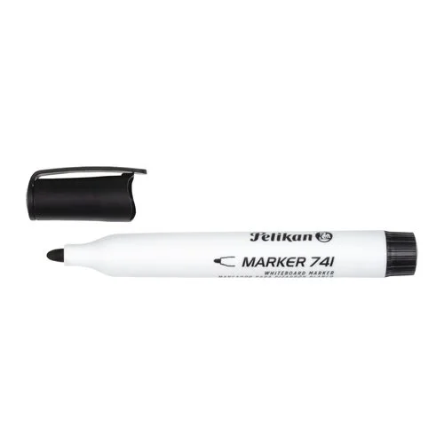 Pelikan 741F Rotulador para Pizarra Blanca - Punta de 2mm - Capuchon Antisecado - Borrable en Seco - Color Negro · Pack de 10 uds.