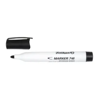 Pelikan 741F Rotulador para Pizarra Blanca - Punta de 2mm - Capuchon Antisecado - Borrable en Seco - Color Negro · Pack de 10 uds.